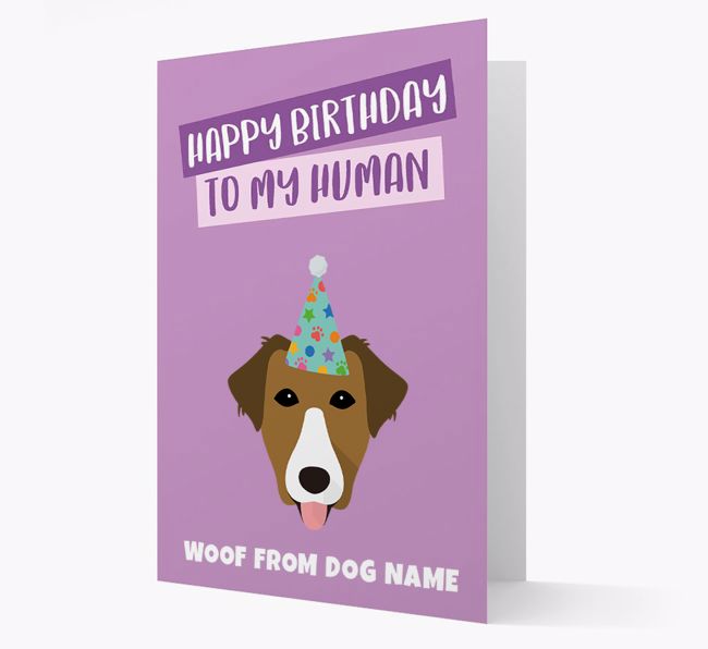 Personalised 'Happy Birthday To My Human' Card with {breedCommonName} Icon